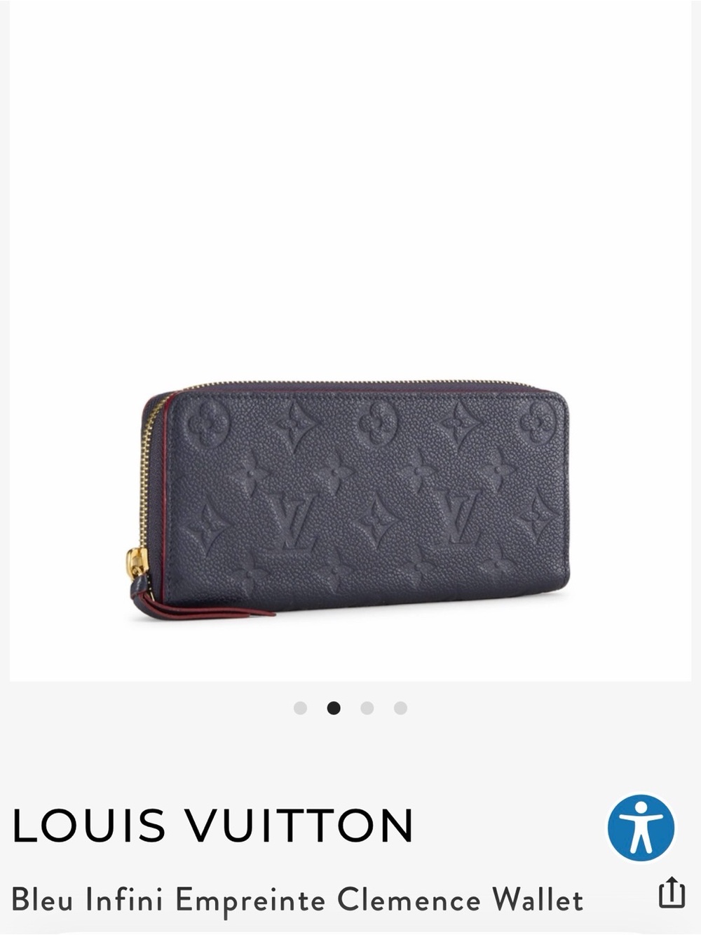 Louis Vuitton Bleu Infini Empreinte Clemence Wallet